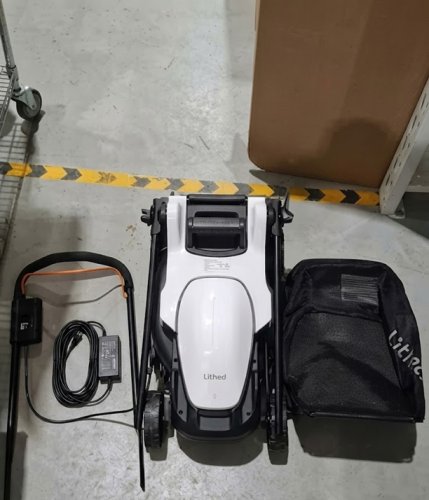 litheli u20 cordless brushless lawn mower - 20V - 8gal grass bag - 13" path - white/black (model: egt010159) image 3