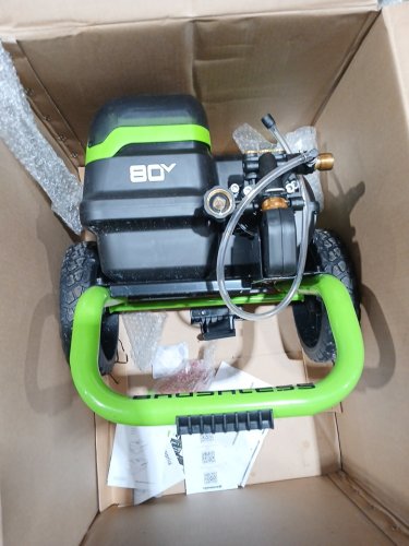 Greenworks Brushless Pressure Washer with batteries and charger - 80V - 3000PSI - Green (Model: PW80L42CO) image 5