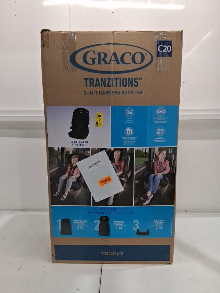 GRACO C20 TRANZITIONS 3-IN-1 HARNESS BOOSTER CAR SEAT - 100LBS CAP - BLACK (MODEL: 2035724) image 6
