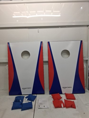 AMAZONBASICS WOODEN CORNHOLE SET - red/white/blue (model: b07767wrfz) image 4