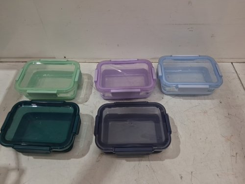 5PK Ello Duraglass Meal Prep Freezer Safe Storage Containers - 3.4 Cup/800ml  -multicolor image 3