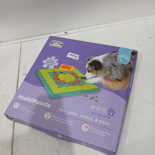 NINA OTTOSON BY OUTWARD HOUND MULTIPUZZLE SPIN SLIDE AND TREAT INTERACTIVE DOG TREAT PUZZLE TOY - LEVEL 4/EXPERT - GREEN/RED (MODEL: 69663) image 2