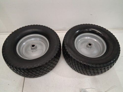 2pk AR-PRO Solid Flat Free Lawn Mower Tire - 16x6.50-8 - 3"- 4.3" Centered Hub - 3/4" Bushings - black image 3