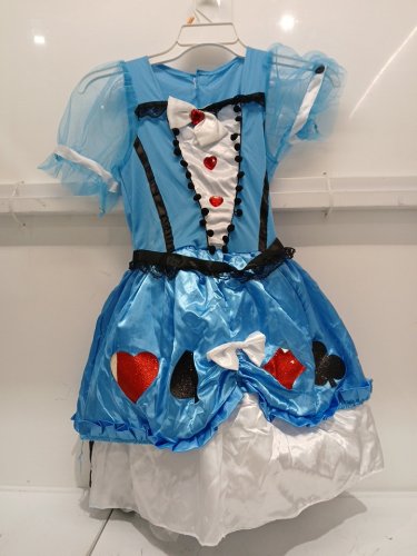 3PC WOMEN'S BLUE BELLE OF WONDERLAND COSTUME - LARGE (12-14) - BLUE image 2