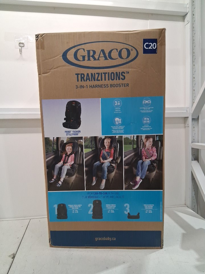 GRACO C20 TRANZITIONS 3-IN-1 HARNESS BOOSTER CAR SEAT - 100LBS CAP - BLACK (MODEL: 2035724) image 2