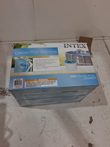 INTEX DELUXE WALL MOUNT POOL CLEANING SURFACE SKIMMER FOR ABOVE GROUND POOL - BLUE/WHITE - (MODEL: 28000E) image 3