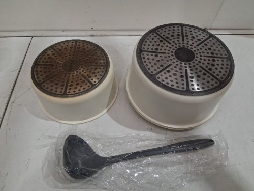 3PC CAROTE NON-STICK COOKWARE SET WITH DETACHABLE HANDLES - cream WHITE image 5