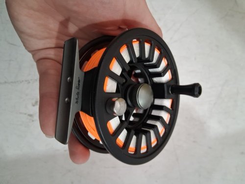 White River Fly Shop Prestige II Loaded Fly Reel - 80 YARDS - 30LBS CAP - Line Weight 5 - ORANGE (model: 3226900/wrppii-5ld) image 4
