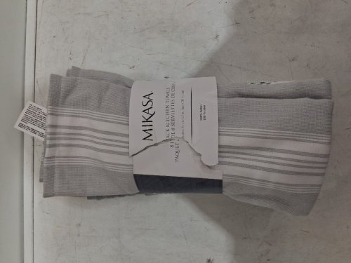 8PK MIKASA KITCHEN TOWELS - 17" X 28" - GREY/BUTTERFLIES (MODEL: 3400550) image 2