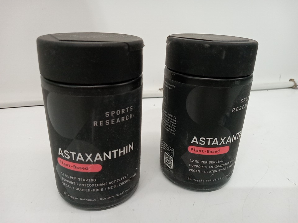 2 (60 softgels) SPORTS RESEARCH ASTAXANTHIN dietary supplement - plant based image 3