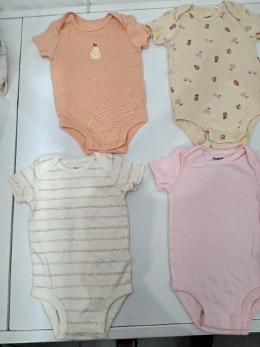 6 assorted baby ONESIES - 6m - ORANGE/PINK/YELLOW image 2