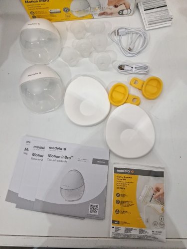 MEDELA MOTION INBRA WEARABLE BREAST PUMP - WHITE/YELLOW - (MODEL: YM-8801) image 4