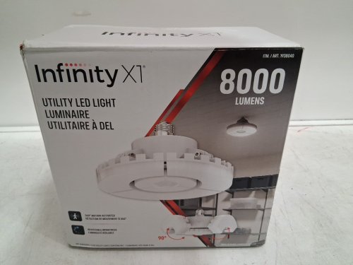 Infinity X1 3-PANEL Garage Utility LED light - 8000 Lumens - WHITE (MODEL: 1938040) image 2