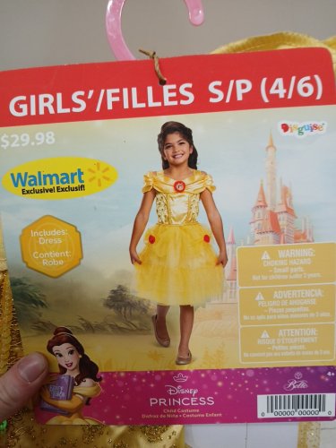 GIRL'S DISGUISE DISNEY PRINCESS BELLE COSTUME DRESS - SMALL (4/6) - YELLOW image 3