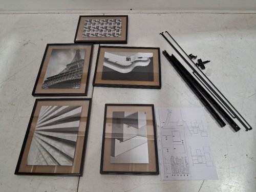 5pc umbra Exhibit Wall MULTI-PHOTO HANGING DISPLAY -  4"x 6" (x2) & 5" x 7" (x3) - BLACK (model: 1013426-040) image 3