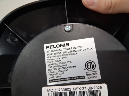 pelonis 23" Indoor standing Digital Ceramic tower Heater with 2-heat settings & remote control - 1500w - black (model: phf151rsukca) image 5