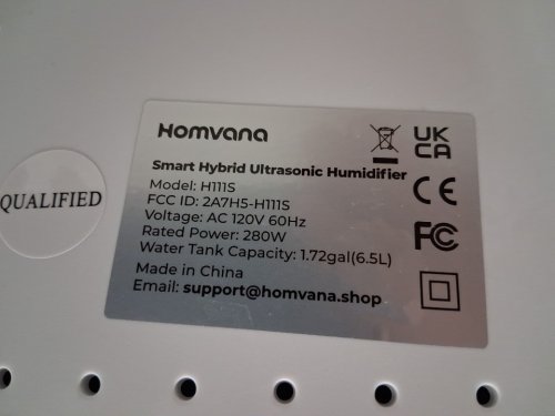 HOMVANA ULTRASONIC WARM & COOL MIST HYYBRID SMART HUMIDIFIER WITH WIFI APP CONNECTION & AROMA TRAY - 6.5L / 861 SQ.FT. COVERAGE - WHITE/BLACK (MODEL: H111S) image 10