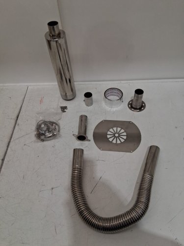 Upgraded Stainless Steel Generator Exhaust Muffler Extension Kit - 3 Universal Adapters - silver image 4