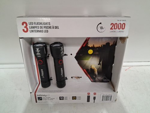 2PK INFINITY X1 LED FLASHLIGHTS -  2000LM - BLACK image 2