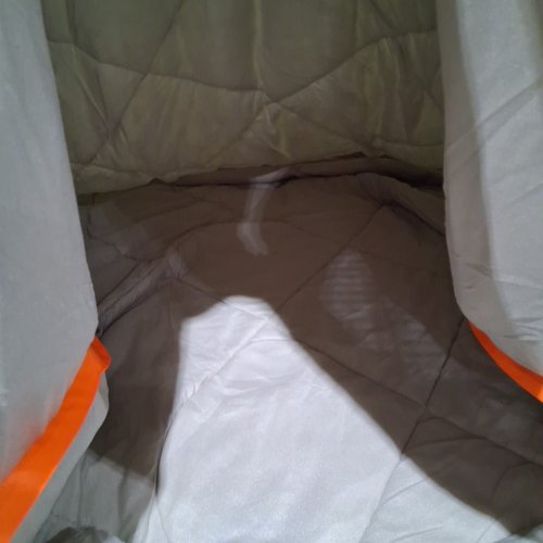 AMAZON BASICS COOL WEATHER 2 PERSON SLEEPING BAG - 87" X 59" - OLIVE GREEN/CREAM image 4