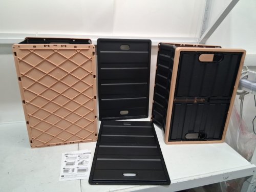 2PK CITYLIFE COLLAPSIBLE PLASTIC STORAGE CRATES - 64L CAPACITY - BLACK image 3