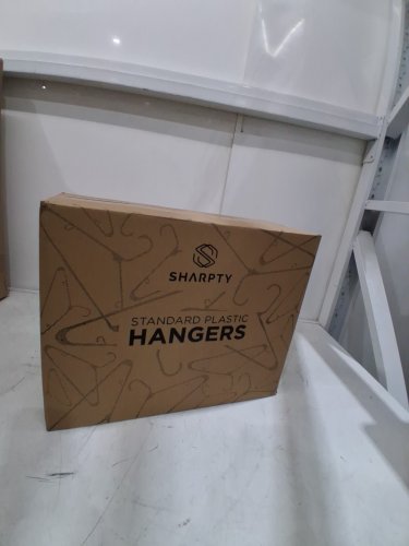 60PK SHARPTY STANDARD PLASTIC HANGERS - WHITE image 2