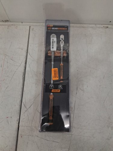 GEARWRENCH 2PC Dual Material Flex Handle Teardrop Ratchet Set  - 1/4" & 3/8" - BLACK/ORANGE (MODEL: 81204xp) image 2