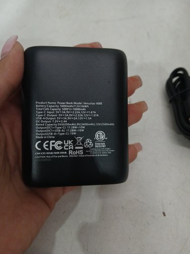 Venustas Ultra-Compact Battery Pack for 7.4V Heated Vests, Heated Jackets and Heated Hoodies - 4800mAh - BLACK (MODEL:VENUSTAS-6000) image 3