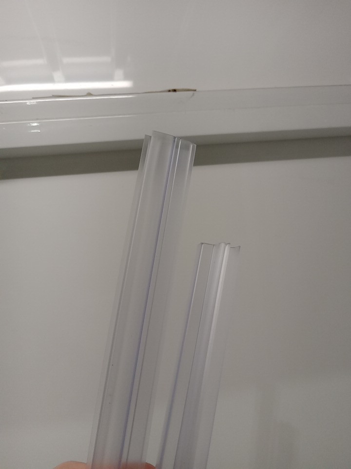 2PK waterproof & durable Bathroom Shower Door Seal Strip - for 3/8" glass - 36" / each - Clear (Model: XJ3-10) image 6