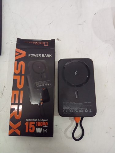ASPERX Magnetic Power Bank Fast Charging Portable Charger with USB C Cable - 22w - black (model:‎AX1013) image 2