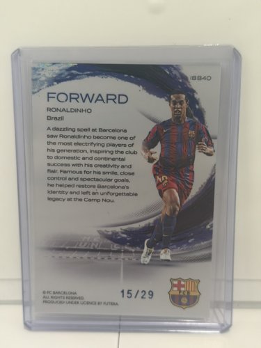FUTERA RONALDINHO BARCELONA SOCCER CARD LIMITED EDITION #15/29 (IBB40) image 2