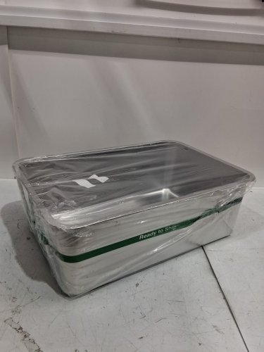 high sided non-slip litter box - 22" x 14.5" x 8" - large - stainless steel image 2