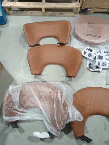 4pk modern upholstered faux leather armless dining chairs - 18" x 23" - brown image 5