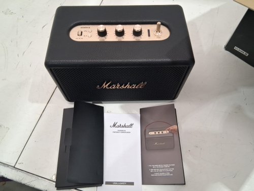 Marshall Kilburn III Portable, Rechargeable and Waterproof Bluetooth Speaker - 50+ hours of playtime - Black & Brass image 3