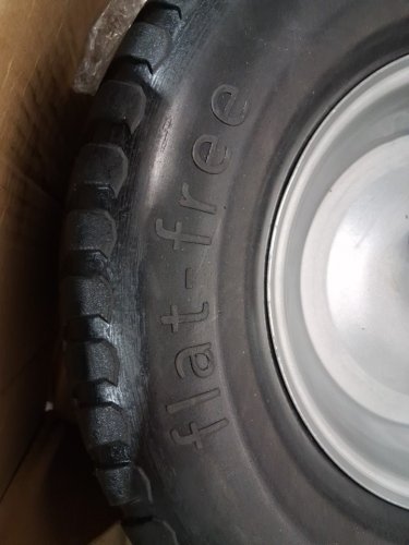 2pk AR-PRO Solid Flat Free Lawn Mower Tire - 16x6.50-8 - 3"- 4.3" Centered Hub - 3/4" Bushings - black image 4