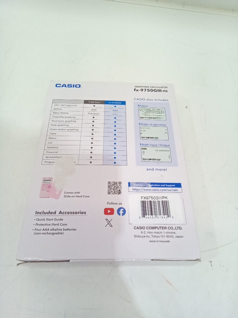 Casio Graphing calculator with 3MB Flash memory - Sakura Pink (model: FX-9750GIII-PK) image 3