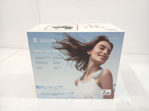 2PK Jisulife LIFE4 5-Speed portable neck fan - OSFM - light grey/White (model: fa14-s) image 2