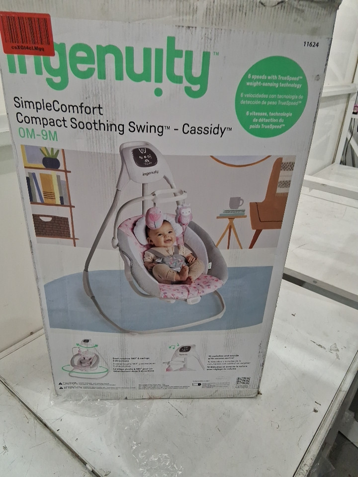 INGENUITY SIMPLECOMFORT compact washable CRADLING PLUG-IN SWING WITH SOOTHING VIBRATIONS, white noise & music - CASSIDY Pink (MODEL: 11624) image 7