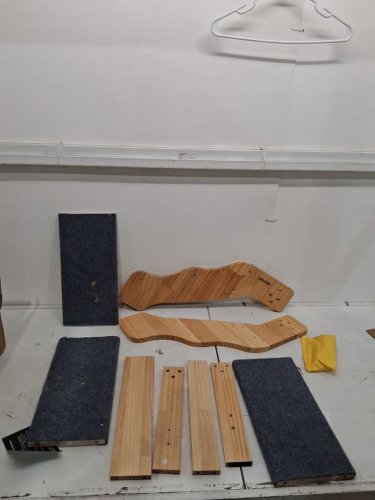 wooden 3-step non-slip pet stairs - 14" x 22" x 16" - natural / blue (model: zd-25dog01) image 3