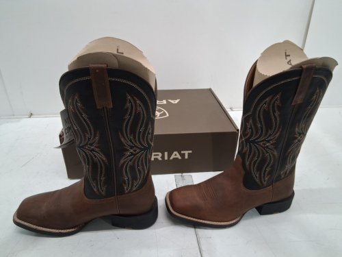 men's ariat Sport Rustler Western Boot - size 9.5 (extra wide) - Brute Brown/Tack Room Black (style: 10025127) image 6