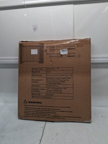 ALLAIBB EXTRA WIDE PRESSURE MOUNT WALK THROUGH, SWING AUTO CLOSE SAFETY BABY GATE - 62.20" - 66.93" - BLACK (MODEL: W046) image 2