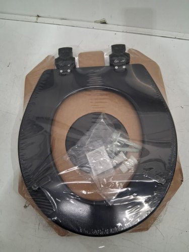 Mayfair by Bemis Cameron Round Enameled Wood Toilet Seat - 17.24" x 14.38" - black - (model: 841ec 047) image 4
