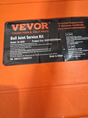 25PC VEVOR BALL JOINT PRESS SERVICE KIT (MODEL: ZX-J045) image 8
