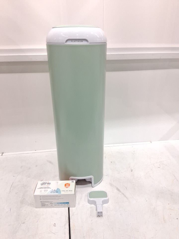 Diaper Genie Platinum Stainless Steel Diaper Pail - 27" - SAGE green/ white (model: i000811) image 3
