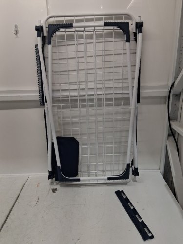 APEXCHASER Collapsible Foldable Clothes Drying Rack - 39.37" x 22" x 68.11" -  white/blue - (model: 159301c-white) image 3