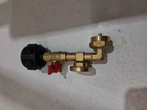 GASPRO PROPANE REFILL ADAPTER WITH METER - FILL A 1LB BOTTLE FROM A 20LBS TANK- SOLID BRASS image 2