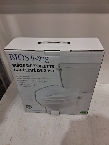 Bios Living 2" Raised Toilet Seat with Lid - White (Model: 59056L) image 2
