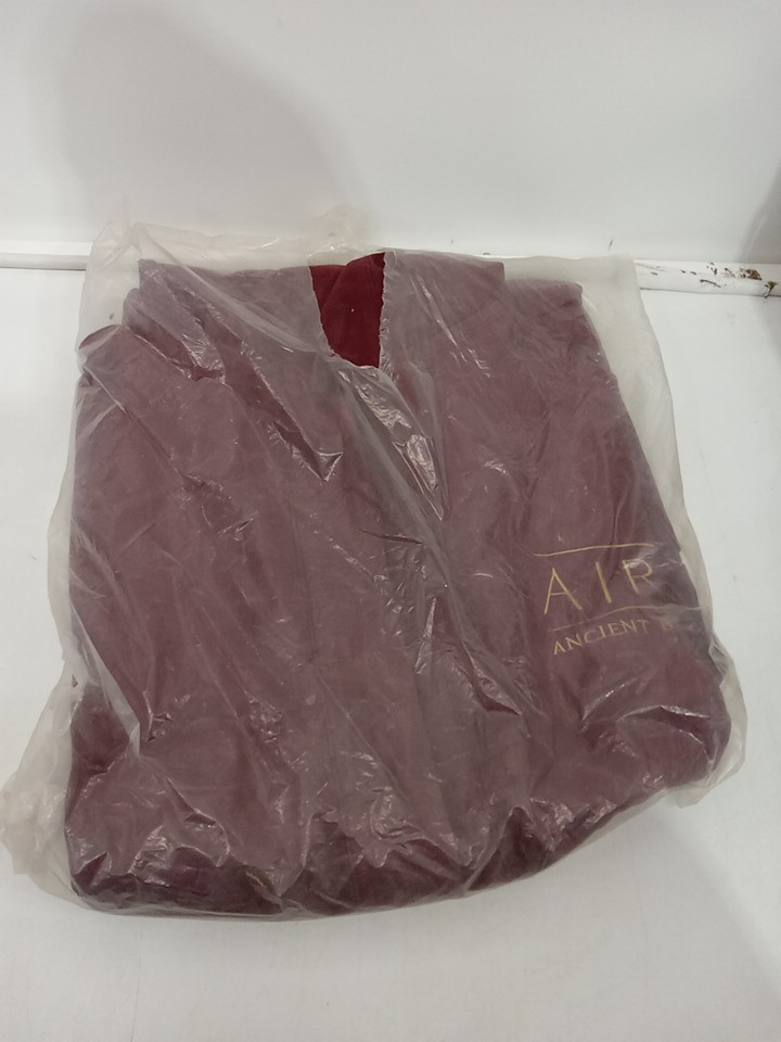 Tucantex Custom Hooded Bathrobe with "AIRE Ancient Baths" Logo - Large - Burgundy image 2