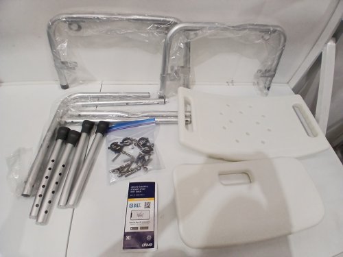 Drive Medical Bariatric Heavy Duty Bathroom Bench with Back - GREY (MODEL: 12021KD-1) image 3