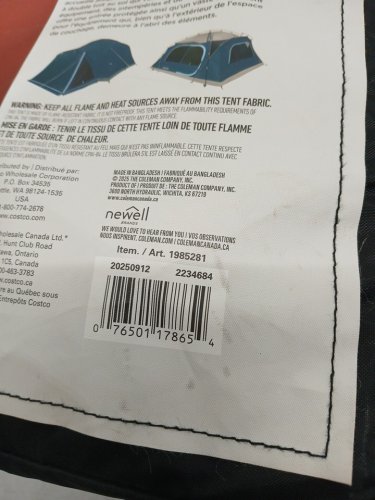COLEMAN 8-PERSON MODIFIED DOME FULL FLY CAMPING TENT - 9FT X 12FT X 6FT - BLUE (MODEL: 1985281) image 2